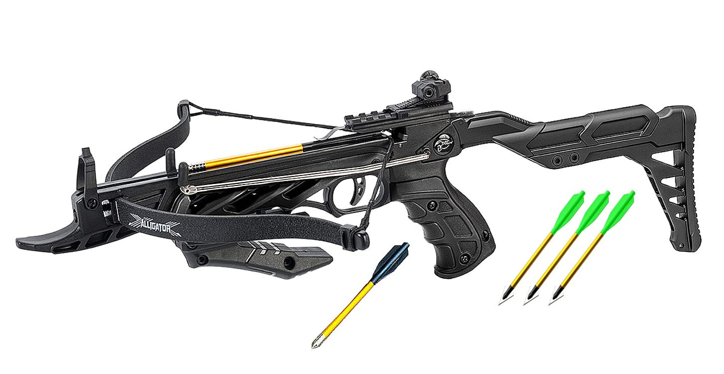 Isaazon 80lbs Self Cocking Hunting Crossbow Recurve Pistol Grip Cross Bow 225+ FPS